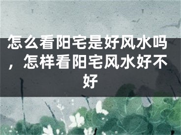 怎么看阳宅是好风水吗,怎样看阳宅风水好不好