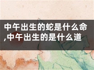 中午出生的蛇是什么命,中午出生的是什么道