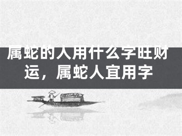 属蛇的人用什么字旺财运,属蛇人宜用字