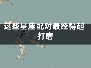 这些星座配对最经得起打磨