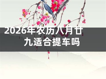 2026年农历八月廿九适合提车吗