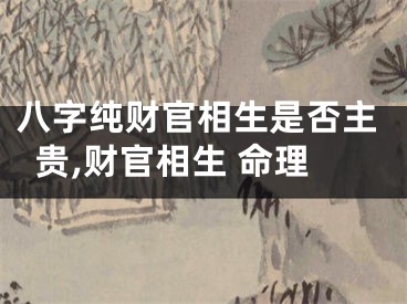 八字纯财官相生是否主贵,财官相生 命理