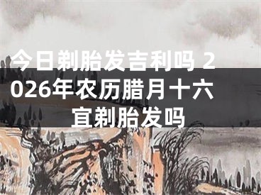 今日剃胎发吉利吗 2026年农历腊月十六宜剃胎发吗