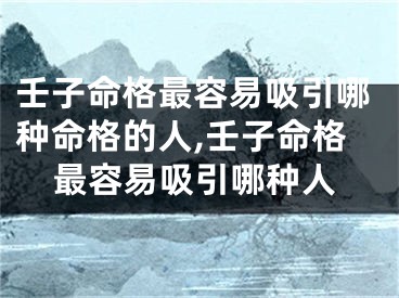 壬子命格最容易吸引哪种命格的人,壬子命格最容易吸引哪种人