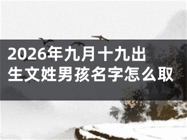 2026年九月十九出生文姓男孩名字怎么取
