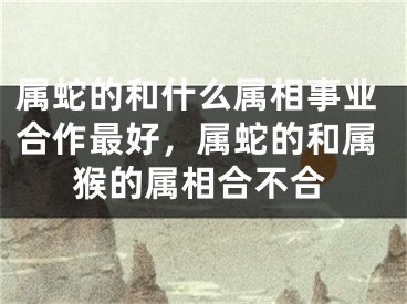 属蛇的和什么属相事业合作最好，属蛇的和属猴的属相合不合