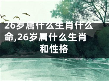 26岁属什么生肖什么命,26岁属什么生肖和性格