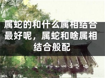 属蛇的和什么属相结合最好呢，属蛇和啥属相结合般配