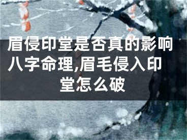 眉侵印堂是否真的影响八字命理,眉毛侵入印堂怎么破