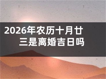 2026年农历十月廿三是离婚吉日吗
