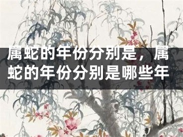 属蛇的年份分别是，属蛇的年份分别是哪些年