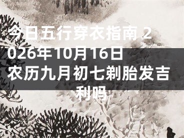 今日五行穿衣指南 2026年10月16日农历九月初七剃胎发吉利吗