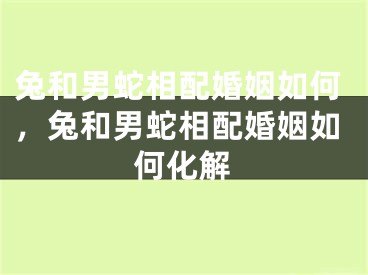 兔和男蛇相配婚姻如何，兔和男蛇相配婚姻如何化解