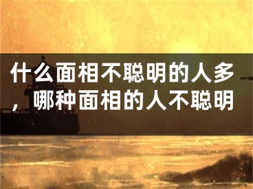 什么面相不聪明的人多，哪种面相的人不聪明