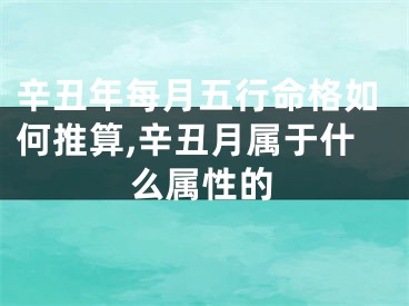 辛丑年每月五行命格如何推算,辛丑月属于什么属性的