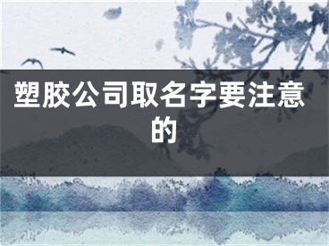塑胶公司取名字要注意的