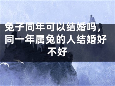 兔子同年可以结婚吗，同一年属兔的人结婚好不好