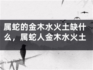 属蛇的金木水火土缺什么，属蛇人金木水火土