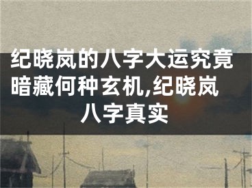 纪晓岚的八字大运究竟暗藏何种玄机,纪晓岚八字真实