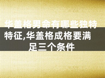 华盖格男命有哪些独特特征,华盖格成格要满足三个条件