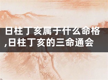 日柱丁亥属于什么命格,日柱丁亥的三命通会