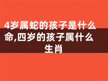 4岁属蛇的孩子是什么命,四岁的孩子属什么生肖