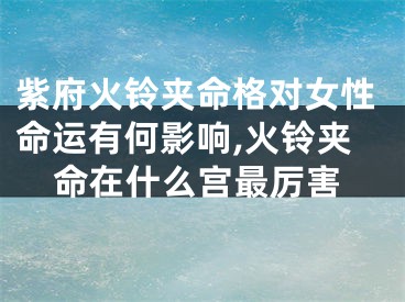 紫府火铃夹命格对女性命运有何影响,火铃夹命在什么宫最厉害