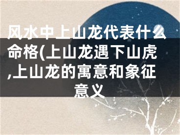 风水中上山龙代表什么命格(上山龙遇下山虎,上山龙的寓意和象征意义