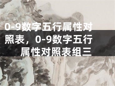 0-9数字五行属性对照表，0-9数字五行属性对照表组三