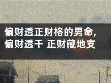 偏财透正财格的男命,偏财透干 正财藏地支