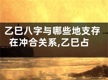 乙巳八字与哪些地支存在冲合关系,乙巳占