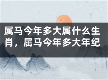 属马今年多大属什么生肖，属马今年多大年纪