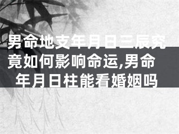 男命地支年月日三辰究竟如何影响命运,男命年月日柱能看婚姻吗