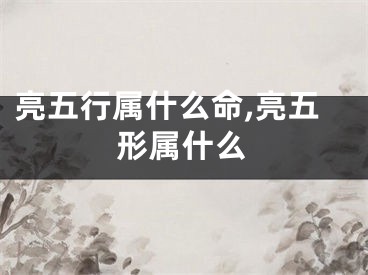 亮五行属什么命,亮五形属什么