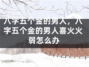 八字五个金的男人,八字五个金的男人喜火火弱怎么办