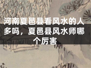 河南夏邑县看风水的人多吗，夏邑县风水师哪个厉害