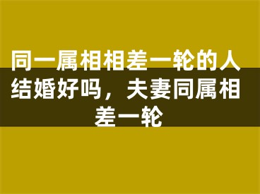 同一属相相差一轮的人结婚好吗,夫妻同属相差一轮