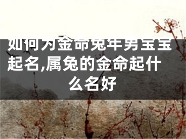 如何为金命兔年男宝宝起名,属兔的金命起什么名好