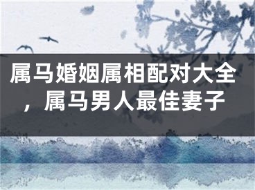 属马婚姻属相配对大全，属马男人最佳妻子
