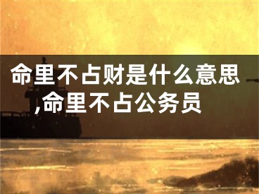 命里不占财是什么意思,命里不占公务员