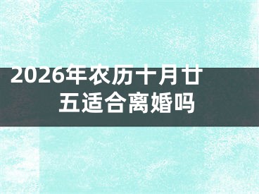 2026年农历十月廿五适合离婚吗