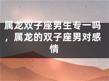 属龙双子座男生专一吗，属龙的双子座男对感情