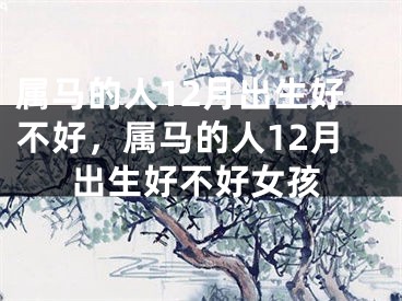 属马的人12月出生好不好,属马的人12月出生好不好女孩