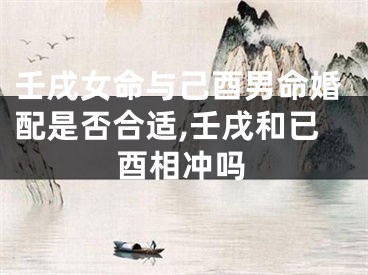 壬戌女命与己酉男命婚配是否合适,壬戌和已酉相冲吗