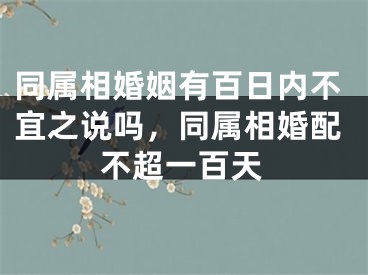 同属相婚姻有百日内不宜之说吗，同属相婚配不超一百天