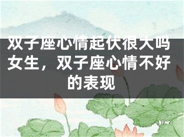 双子座心情起伏很大吗女生，双子座心情不好的表现