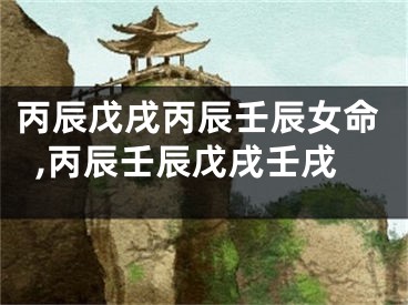 丙辰戊戌丙辰壬辰女命,丙辰壬辰戊戌壬戌