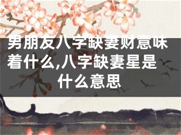 男朋友八字缺妻财意味着什么,八字缺妻星是什么意思