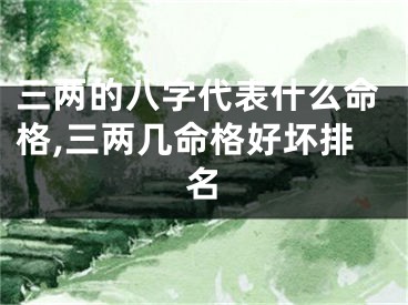 三两的八字代表什么命格,三两几命格好坏排名