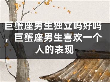巨蟹座男生独立吗好吗，巨蟹座男生喜欢一个人的表现
